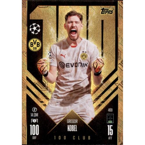 Match Attax Champions League 2024/2025 - Trading Cards Fußballkarten Einzel Sammelkarten (469 - Gregor Kobel - 100 Club) von collect-it.de MY HOME OF CARDS + TOYS