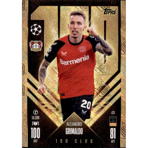Match Attax Champions League 2024/2025 - Trading Cards Fußballkarten Einzel Sammelkarten (471 - Alejandro Grimaldo - 100 Club) von collect-it.de MY HOME OF CARDS + TOYS