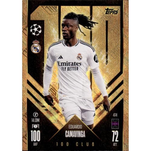 Match Attax Champions League 2024/2025 - Trading Cards Fußballkarten Einzel Sammelkarten (474 - Eduardo Camavinga - 100 Club) von collect-it.de MY HOME OF CARDS + TOYS