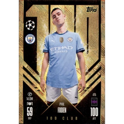Match Attax Champions League 2024/2025 - Trading Cards Fußballkarten Einzel Sammelkarten (475 - Phil Foden - 100 Club) von collect-it.de MY HOME OF CARDS + TOYS