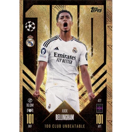 Match Attax Champions League 2024/2025 - Trading Cards Fußballkarten Einzel Sammelkarten (477 - Jude Bellingham - 100 Club) von collect-it.de MY HOME OF CARDS + TOYS
