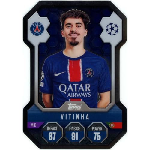 Match Attax Champions League 2024/2025 - Trading Cards Fußballkarten Einzel Sammelkarten (SH14 - Vitinha - Chrome Shield) von collect-it.de MY HOME OF CARDS + TOYS