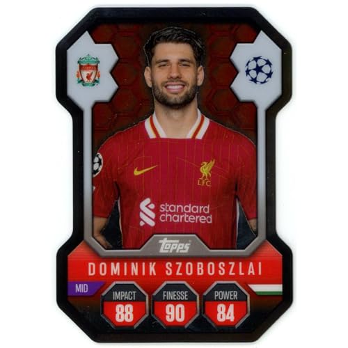 Match Attax Champions League 2024/2025 - Trading Cards Fußballkarten Einzel Sammelkarten (SH4 - Dominik Szoboszlai - Chrome Shield) von collect-it.de MY HOME OF CARDS + TOYS