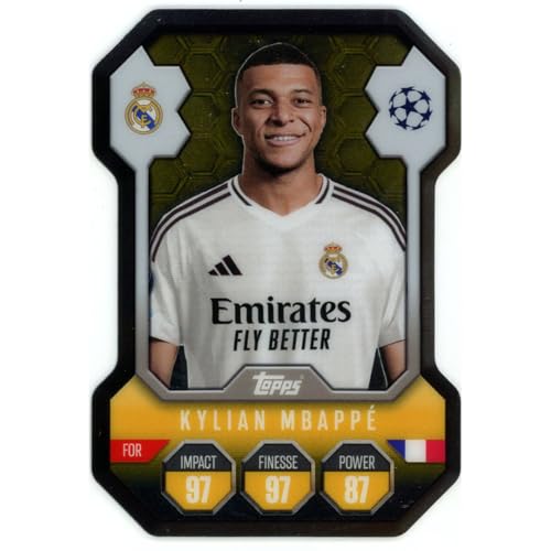 Match Attax Champions League 2024/2025 - Trading Cards Fußballkarten Einzel Sammelkarten (SH6 - Kylian Mbappe - Chrome Shield) von collect-it.de MY HOME OF CARDS + TOYS
