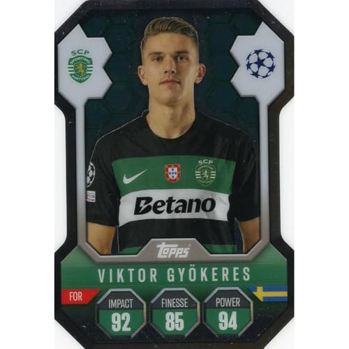 Match Attax Champions League 2024/2025 - Trading Cards Fußballkarten Einzel Sammelkarten (SH8 - Viktor Gyökeres - Chrome Shield) von collect-it.de MY HOME OF CARDS + TOYS
