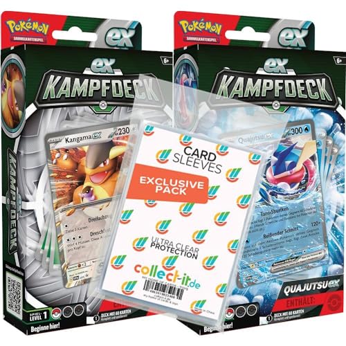 Pokemon EX-Kampfdecks Oktober 2023 - Beide Decks - Deutsch + 100 Exklusive Collect-it.de Hüllen von collect-it.de MY HOME OF CARDS + TOYS
