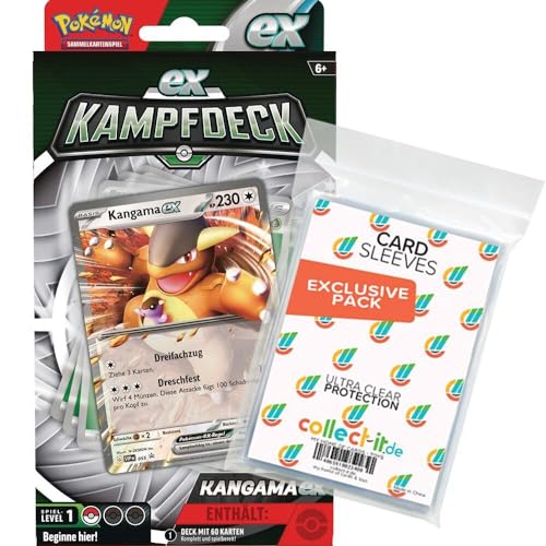 Pokemon EX-Kampfdecks Oktober 2023 - Kangama EX Deck - Deutsch + 100 Exklusive Collect-it.de Hüllen von collect-it.de MY HOME OF CARDS + TOYS