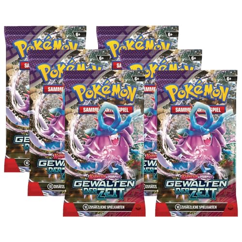 Pokemon KP05 Gewalten der Zeit - 6 Booster - Deutsch + 40 Exklusive Collect-it.de Hüllen von collect-it.de MY HOME OF CARDS + TOYS