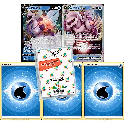 Pokemon Ur-Palkia V & VSTAR - Holo-Karten-Bundle- Deutsch + 40 Exklusive Collect-it.de Hüllen von collect-it.de MY HOME OF CARDS + TOYS