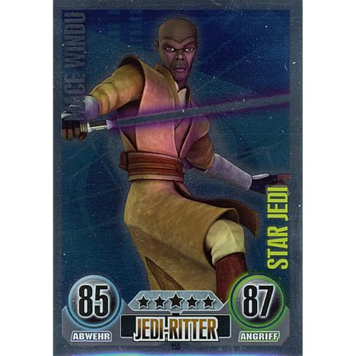 Topps Force Attax Star Wars - Serie 1 Trading Cards Sammel Karten (155 - MACE WINDU - Jedi-Ritter - Star-Karte) von collect-it.de MY HOME OF CARDS + TOYS