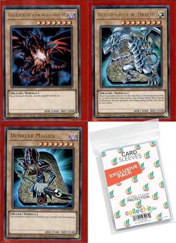 Yugioh - Weißer Drache, Dunkler Magier, Rotäugiger Drache - Classic Bundle - Deutsch + 40 Exklusive Collect-it.de Hüllen Yugioh - Weißer Drache, Dunkler Magier, Rotäugiger Drache - Classic Bundle - Deutsch + 40 Exklusive Collect-it.de Hüllen von collect-it.de MY HOME OF CARDS + TOYS