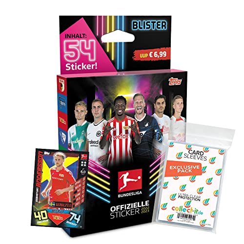 collect-it.de MY HOME OF CARDS + TOYS Exklusive Aufbewahrungshüllen im Bundle mit Bundesliga Sammelsticker 2022/23-1 Blister + 1 seltene Nationalspieler Karte von collect-it.de MY HOME OF CARDS + TOYS