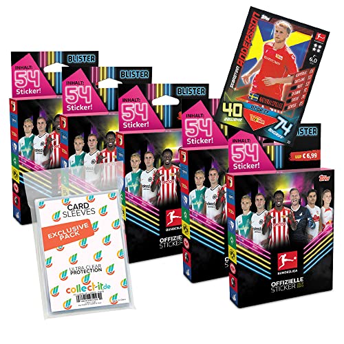 collect-it.de MY HOME OF CARDS + TOYS Exklusive Aufbewahrungshüllen im Bundle mit Bundesliga Sammelsticker 2022/23-5 Blister + 1 seltene Nationalspieler Karte von collect-it.de MY HOME OF CARDS + TOYS