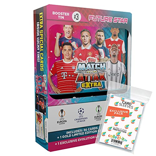 collect-it.de MY HOME OF CARDS + TOYS Exklusive Aufbewahrungshüllen im Bundle mit Champions League EXTRA 2022/23 - Trading Cards - 1 Mini Tin Box (zufällige Auswahl) von collect-it.de MY HOME OF CARDS + TOYS