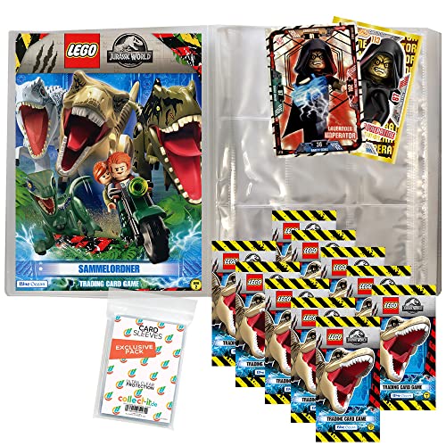 collect-it.de MY HOME OF CARDS + TOYS Exklusive Aufbewahrungshüllen im Bundle mit Lego Jurassic World - Serie 2-1 Leere Sammelmappe + 10 Booster + 2 Limitierte Star Wars Karten von collect-it.de MY HOME OF CARDS + TOYS