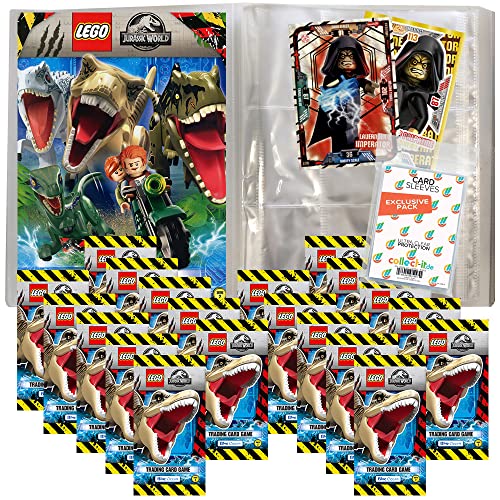 collect-it.de MY HOME OF CARDS + TOYS Exklusive Aufbewahrungshüllen im Bundle mit Lego Jurassic World - Serie 2-1 Leere Sammelmappe + 20 Booster + 2 Limitierte Star Wars Karten von collect-it.de MY HOME OF CARDS + TOYS