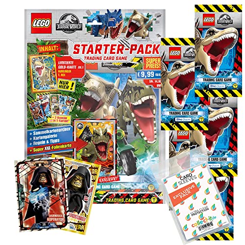 collect-it.de MY HOME OF CARDS + TOYS Exklusive Aufbewahrungshüllen im Bundle mit Lego Jurassic World - Serie 2-1 Starter + 5 Booster + 2 Limitierte Star Wars Karten von collect-it.de MY HOME OF CARDS + TOYS