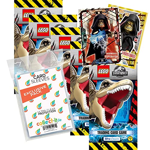 collect-it.de MY HOME OF CARDS + TOYS Exklusive Aufbewahrungshüllen im Bundle mit Lego Jurassic World - Serie 2-5 Booster + 2 Limitierte Star Wars Karten von collect-it.de MY HOME OF CARDS + TOYS