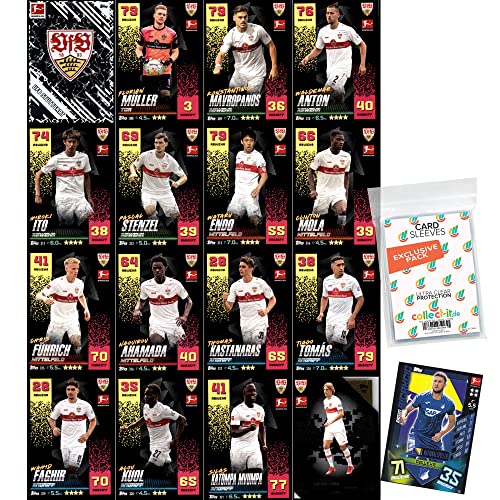 collect-it.de MY HOME OF CARDS + TOYS Exklusive Aufbewahrungshüllen im Bundle mit Topps Match Attax - 2022/23 - Mannschaftspaket - VfB Stuttgart + 1 seltene Nationalspieler Karte von collect-it.de MY HOME OF CARDS + TOYS