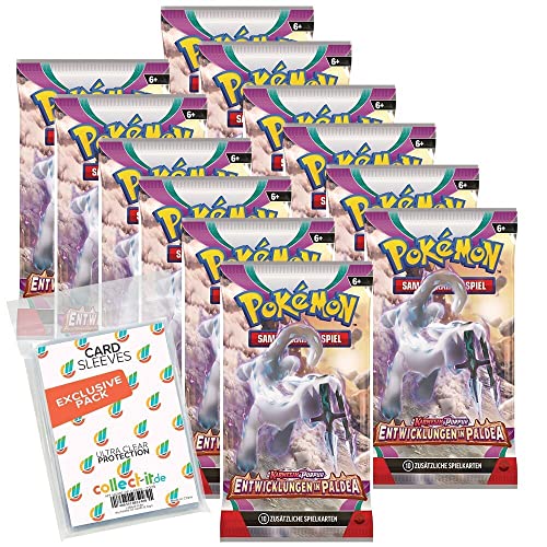 collect-it.de MY HOME OF CARDS + TOYS Exklusive Sleeves im Bundle mit Entwicklungen in Paldea - 12 Booster - Karmesin & Purpur 2 - Deutsch von collect-it.de MY HOME OF CARDS + TOYS