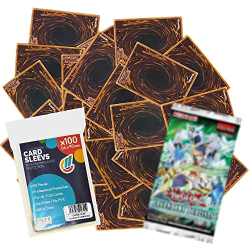 Collect-it Sparangebot Yu-GiOh! 100 deutsche gemischte Karten + 1 Booster + 100 Hüllen von collect-it