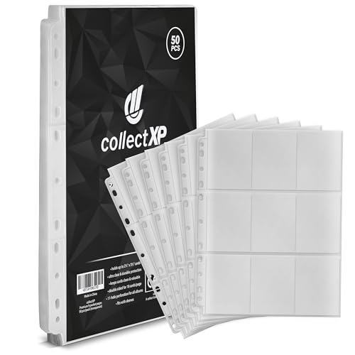 collectXP - Albumseiten - Premium Sammelkarten-Hüllen für alle TCG & Sammelkarten (Magic, PKM, Yu-Gi-Oh! & co.) (50 STK./transparent) von collectXP
