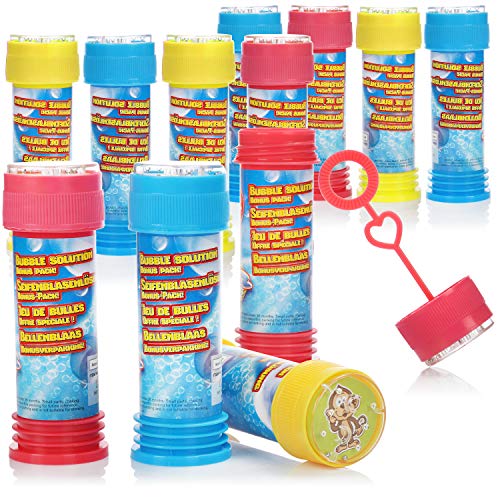 COM-FOUR® 12x Seifenblasen für Kinder je 50 ml Fläschchen - Seifenblasenflüssigkeit mit Stab - Kindergeburtstags Partygeschenk - [Auswahl variiert] (050ml - 12 Stück) von com-four