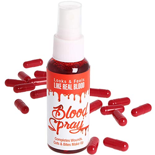 COM-FOUR® 17-teiliges Kunstblut Set - Blut-Spray und Blutkapseln für Halloween - Vampir und Zombie Verkleidung (17 teilig - Kunstblut Set) von com-four