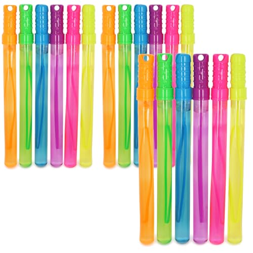 com-four® 18x Seifenblasen-Stab - Seifenblasenschwert - große Seifenblasen für Geburtstage, Gartenpartys und Hochzeiten - 34 cm (18 Stück - 34 cm) von com-four