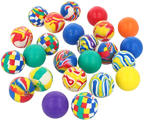 com-four® 24x Flummi zum Spielen für Kinder - Bunte Springbälle als kleines Mitgebsel - Flummis in verschiedenen Farbmustern [Auswahl variiert] (24 Stück - bunt) von com-four
