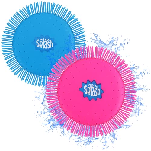 com-four® 2X Wasser Frisbee - Wasser-Wurfscheibe aus Schaumstoff und Silikon Ø 17 cm - Wasserspielzeug in knalligen Farben extra Soft (02 Stück - Frisbee 17 cm) von com-four