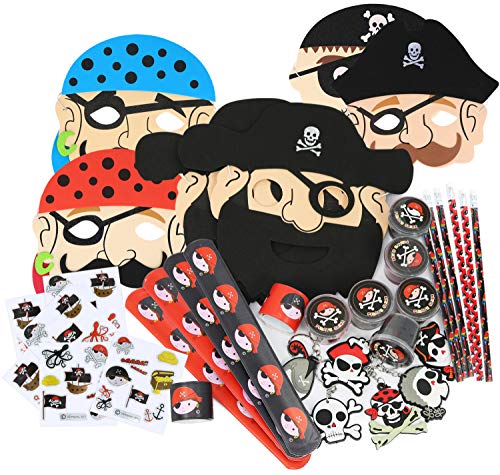 com-four® 36-teiliges Mitgebsel-Set Pirat - Goodies und Gastgeschenke für Kindergeburtstag und Mottoparty - Piraten-Party-Zubehör für 6 Kinder [Auswahl variiert] (Set 04-36-teilig) von com-four