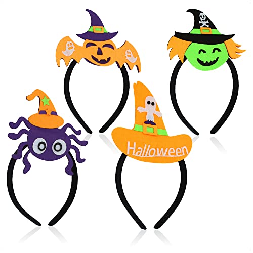 com-four® 4x Halloween Diadem mit verschiedenen Motiven für Kinder und Erwachsene - Haarreif für Fasching, Karneval und Halloween - Verkleidung (04 Stück - Motive Mix1) von com-four