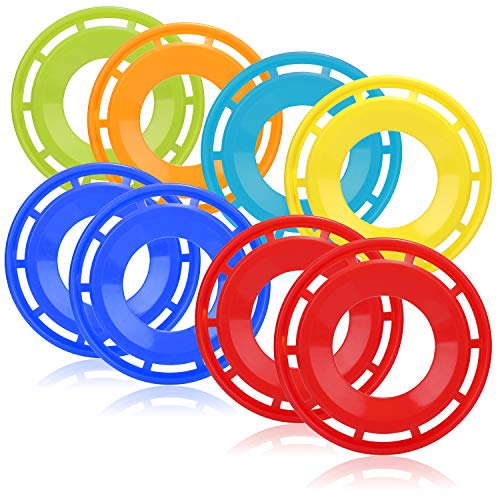 com-four® 8X Frisbee für Kinder und Erwachsene - Wurfscheibe in Ringform - Frisbeescheibe 27 cm - Flugscheibe in bunten Farben [Auswahl variiert] (8 Stück - Wurfring) von com-four
