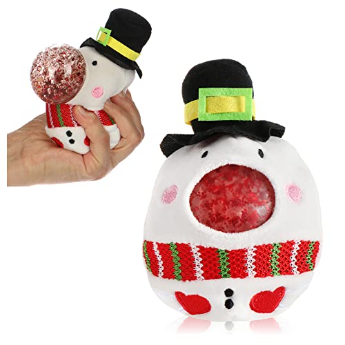 com-four® Anti-Stress Weihnachtsfigur - Squeeze Spielzeug Weihnachten - Quetsch-Ball mit weihnachtlichem Motiv für Kinder und Erwachsene (Schneemann) von com-four