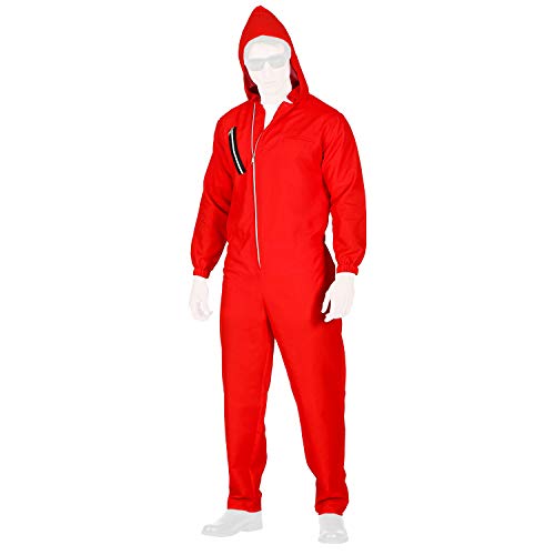 com-four® Roter Overall mit Kapuze - Faschingskostüme für Erwachsene - Bankräuber Kostüm für Mann und Frau in verschiedenen Größen von com-four