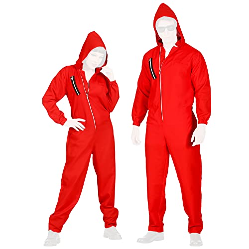 com-four® Roter Overall mit Kapuze - Faschingskostüme für Erwachsene - Bankräuber Kostüm für Mann und Frau in verschiedenen Größen von com-four