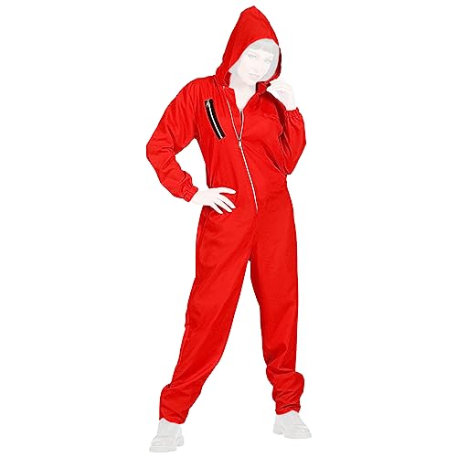 com-four® Roter Overall mit Kapuze in Größe S- Faschingskostüm für Erwachsene - Bankräuber Kostüm für Mann und Frau in S von com-four