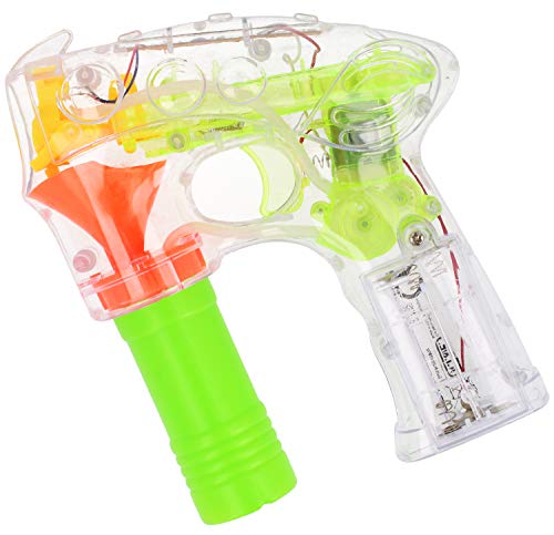 com-four® Seifenblasen-Pistole mit LED und Seifenblasenwasser - Seifenblasenmaschine für Kinder - Seifenblasenpistole auch für Erwachsene (1 Stück - transparent) von com-four