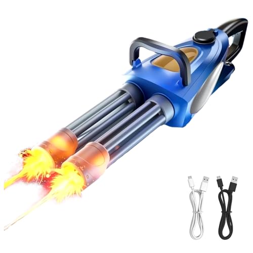 Wasserpistole Elektrisch,Wasserpistole Kinder Erwachsene,Wasserspritzpistole Double Barrel mit bunten Lichtern,8M Reichweite,400ML Kapazität,Sommer Spielzeug (Blau, Standard) von comeenm