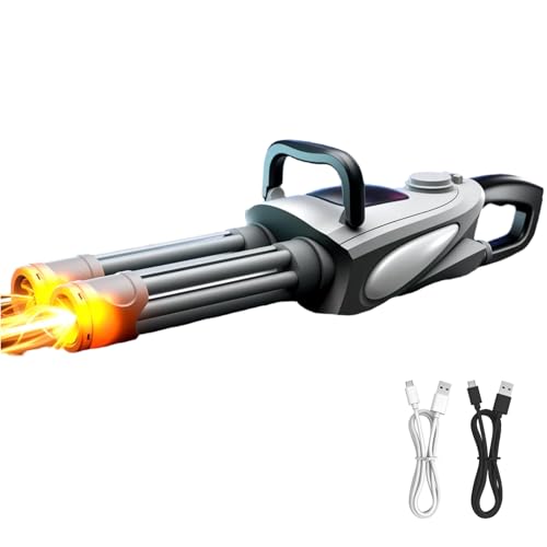Wasserpistole Elektrisch,Wasserpistole Kinder Erwachsene,Wasserspritzpistole Double Barrel mit bunten Lichtern,8M Reichweite,400ML Kapazität,Sommer Spielzeug (Grau, Standard) von comeenm