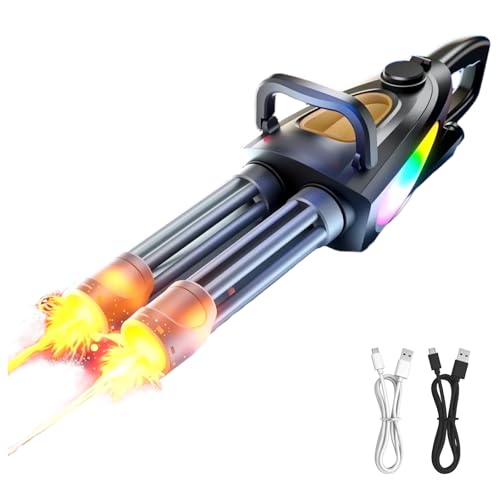 Wasserpistole Elektrisch,Wasserpistole Kinder Erwachsene,Wasserspritzpistole Double Barrel mit bunten Lichtern,8M Reichweite,400ML Kapazität,Sommer Spielzeug (Schwarz, mit 7-Farben-Licht) von comeenm
