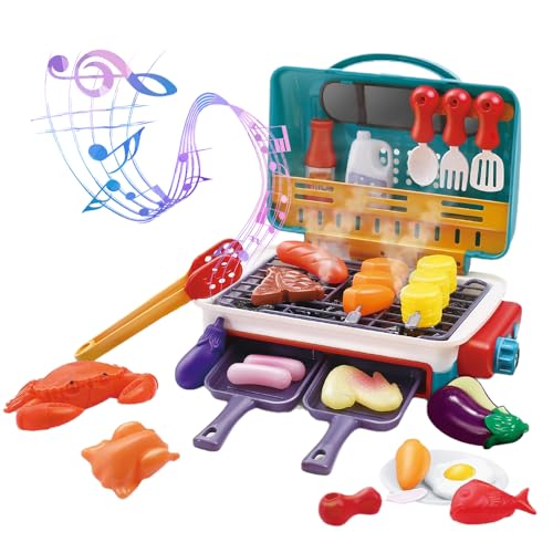 Kinder BBQ Grill Spielzeug, 2025 Neu Kinderküche Zubehör, Montessori Spielzeug ab 3 Jahre mit Rauch Klang Licht Kindergrill Kinderrollenspiel Geschenk für 3 4 5 Jahr Junge Mädchen Weihnachten (Blau) Kinder BBQ Grill Spielzeug, 2025 Neu Kinderküche Zubehör, Montessori Spielzeug ab 3 Jahre mit Rauch Klang Licht Kindergrill Kinderrollenspiel Geschenk für 3 4 5 Jahr Junge Mädchen Weihnachten (Blau) von comepew