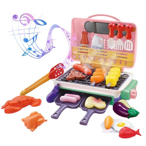 Kinder BBQ Grill Spielzeug, 2025 Neu Kinderküche Zubehör, Montessori Spielzeug ab 3 Jahre mit Rauch Klang Licht Kindergrill Kinderrollenspiel Geschenk für 3 4 5 Jahr Junge Mädchen Weihnachten (Rosa) Kinder BBQ Grill Spielzeug, 2025 Neu Kinderküche Zubehör, Montessori Spielzeug ab 3 Jahre mit Rauch Klang Licht Kindergrill Kinderrollenspiel Geschenk für 3 4 5 Jahr Junge Mädchen Weihnachten (Rosa) von comepew