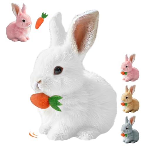 comepew Hüpfendes Kaninchen, 2025 Neu My Realistic Bunny Toy, Interactive Easter Bunny Toy, Interaktives Elektronisches Haustier mit Geräuschen Bewegungen Wackeln Hasen Osterhase Plüschtier (Weiß) von comepew