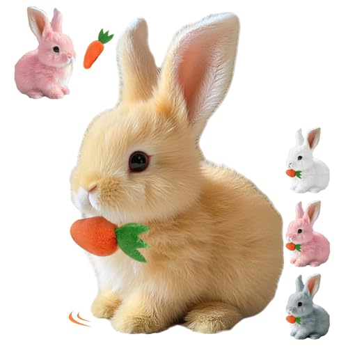 comepew Hüpfendes Kaninchen, 2025 Neu My Realistic Bunny Toy, Interactive Easter Bunny Toy, Interaktives Elektronisches Haustier mit Geräuschen Bewegungen Wackeln Hasen Osterhase Plüschtier (Braun) von comepew