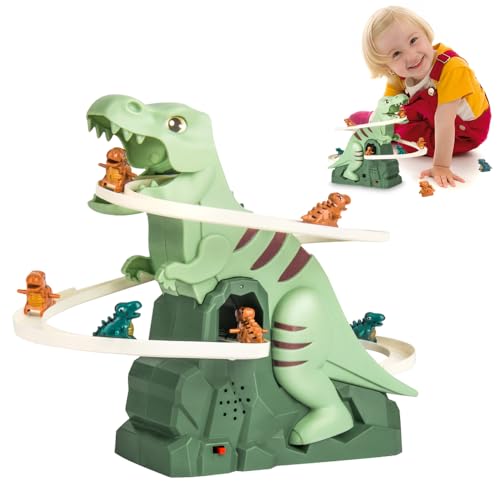 Rennbahn Spielzeug, 2025 Neu Treppensteigen Spielzeug mit Licht und Musik, Dinosaur Climbing Slide Music Toy Elektrische Dino Slide Track DinosaurierSpielzeug für Kindertag ab 3 Jahre (1PC) von comepew