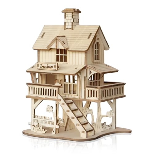 Comfoyar 3D Puzzle Baumhaus, Holzmodelle Bausätze Erwachsene, Modellbau Set Holz, Kreativer DIY Bastelset für Heimdekoration, Weihnachten Geburtstag Valentinstag Männer Frauen von comfoyar