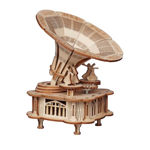 Comfoyar 3D Puzzle Gramophone, Holzmodelle Bausätze Erwachsene, Modellbau Set Holz, Kreativer DIY Bastelset für Heimdekoration, Weihnachten Geburtstag Männer Frauen von comfoyar