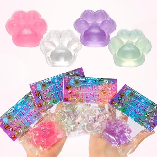 COMVASTARS® 4 Stück Taba Squishy Katzenpfoten Squishy Squeeze Spielzeug Squishy Pfote Süße Katzenpfoten Stressabbau Fidget Toys Soft Cat Paws Squishy Toy für Kinder,Erwachsene,Katzenliebhaber von comvastars